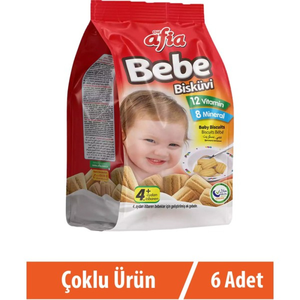 Afia Bebe Bisküvisi Vitamin Katkılı 6X150 gr - Hediyesiz Bebek Beslenme Gereçleri Fiyatı