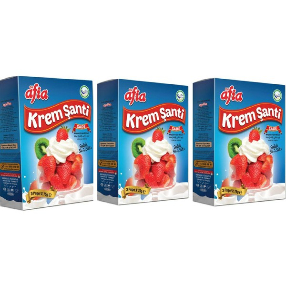 Afia Sade Krem Şanti 225 gr x 3 Adet Diğer Fiyatı
