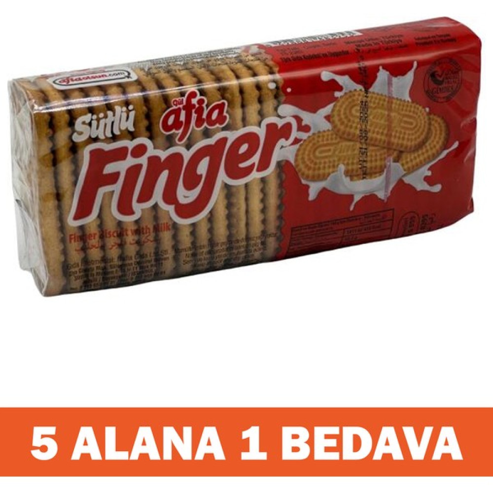 Afia Sütlü Finger Bisküvi 140 gr 5 Alana 1 Bedava - 1 Adet Diğer Fiyatı