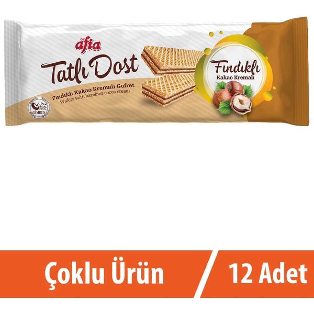 Afia Tatlı Dost Fındıklı Kakao Kremalı Gofret 12X140 gr - 1 Adet Çikolata ve Gofret Fiyatı