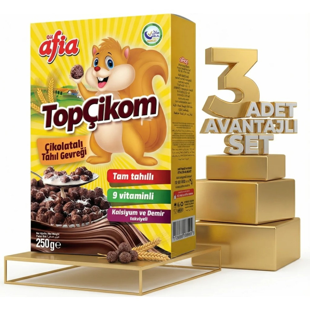 Afia Topçikom Çiko Tahıl Gevreği 3X250 gr - 1 kg Kahvaltılık Gevrek Fiyatı