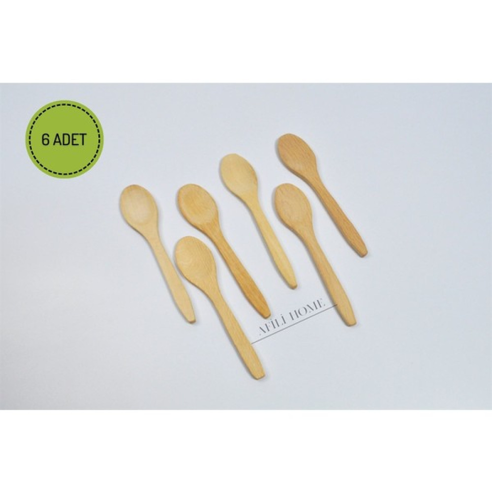Afili Home 6'lı Ahşap Kaşık Set, 6 Adet Ahşap Tahta Kaşık, Tatlı Kaşığı Boyutlarında Ahşap Kaşık Çatal / Kaşık / Bıçak Takımları Fiyatı