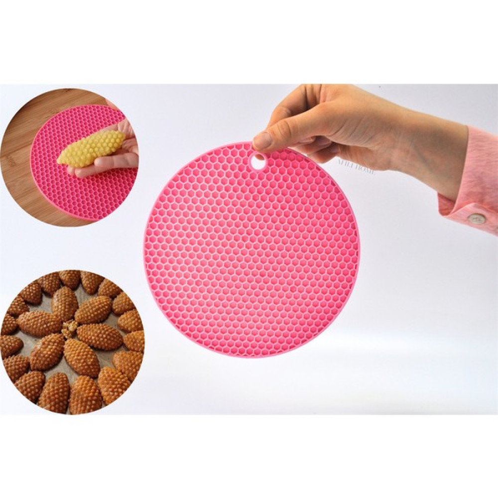 Afili Home Pratik Silikon Nihale Petek Desenli Kalburabastı Kalıbı Yuvarlak Renkli Silikon Nihale - 1 Adet Mutfak Gereçleri Fiyatı