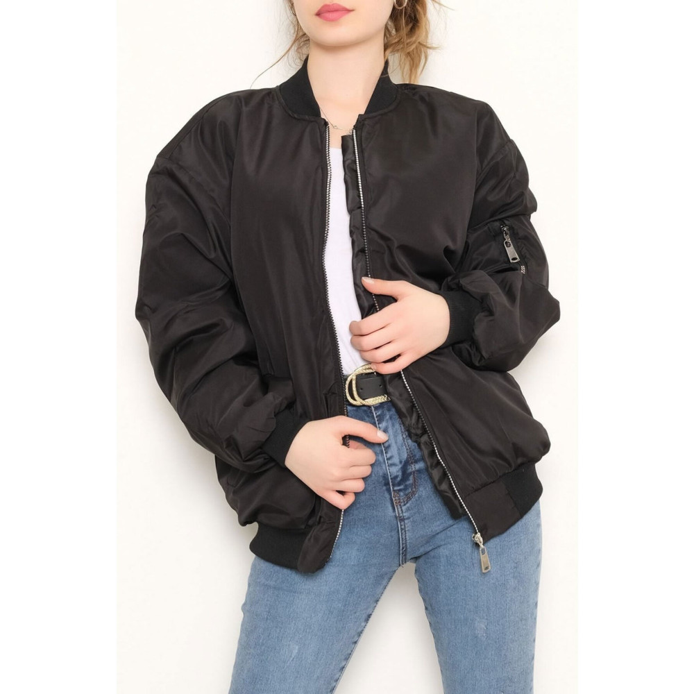 Afiş Butik Unisex Siyah Oversize Bomber Ceket XXL Beden Bayan Ceket Fiyatı