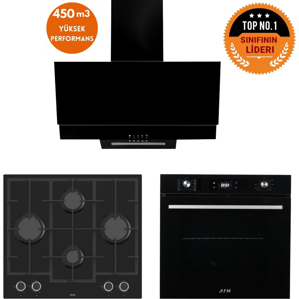 Afm Tech ve Ferre Markalı / Bern 8 Prog. Turbolu Siyah Dijital Ankastre Set (LN385 + FM7700+FM3250) SSD / Solid State Drive Fiyatı