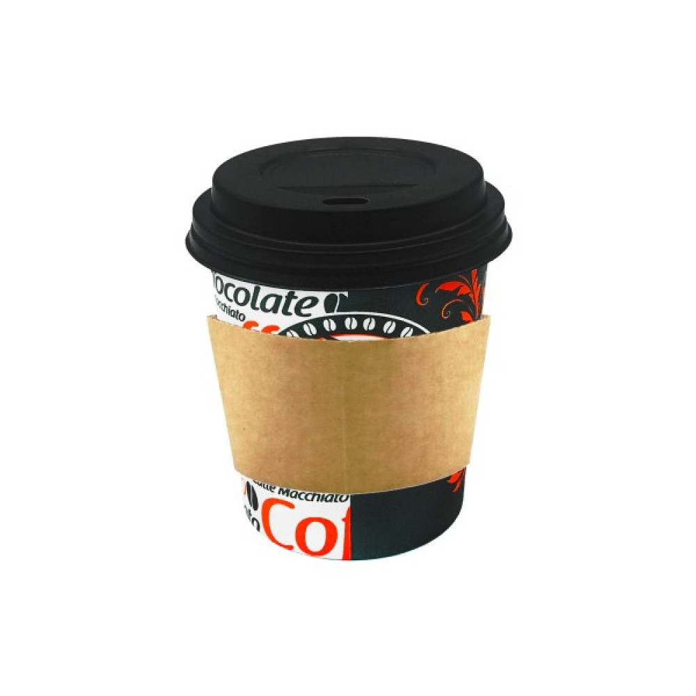 Afra Tedarik 8 Oz Siyah Kapaklı Tutamaçlı Karton Bardak Latte Kahve Kağıt Bardak Sleeve 250 ml 100'lü - 100 Adet Siyah Kapaklı Mutfak Sarf Malzemeleri Fiyatı