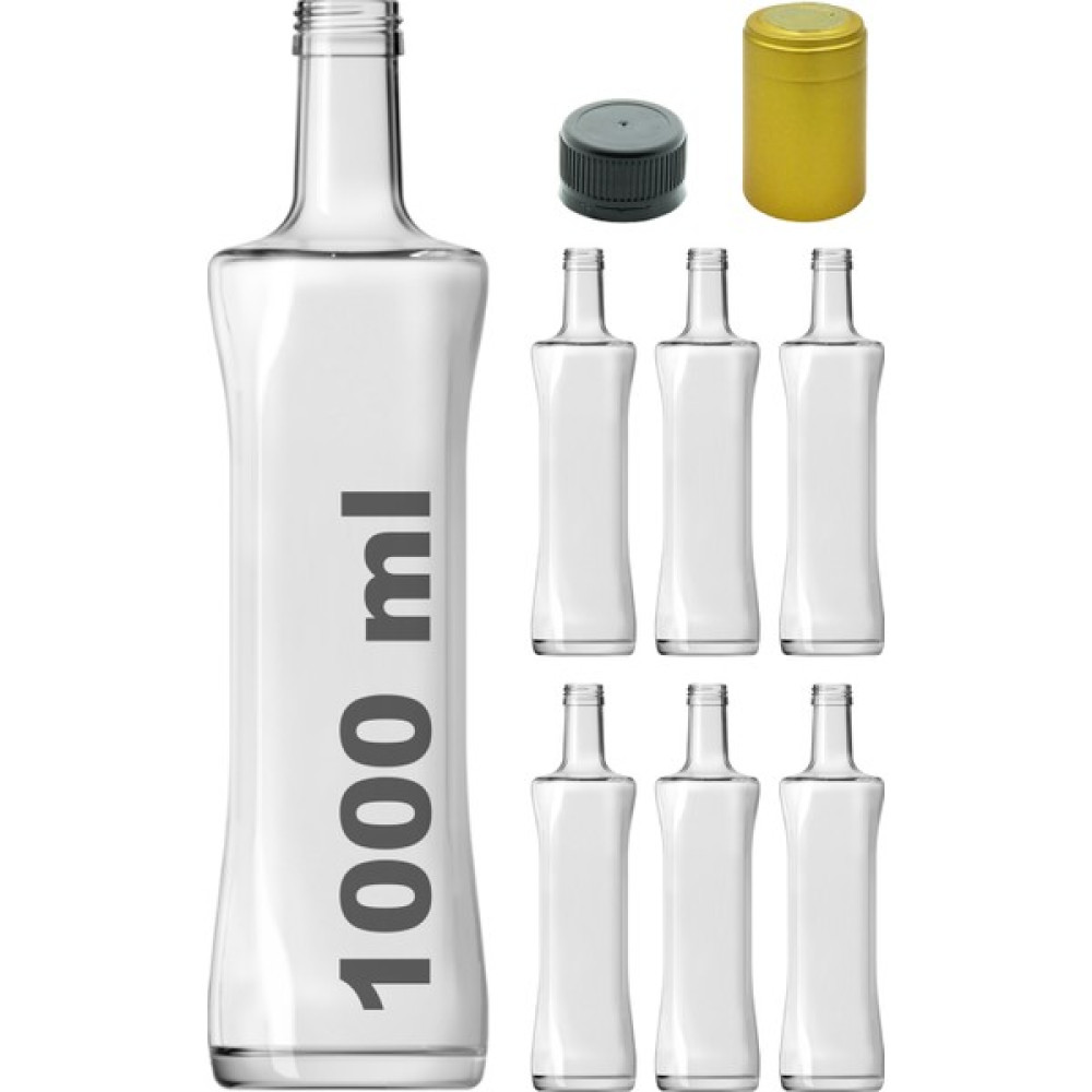 Afracam 1000 cc Şeffaf Piramit Kilitli Kapaklı ve Kapüşonlu 1000 ml Kavisli Cam Şişe 6 Adet Saklama Kapları Fiyatı