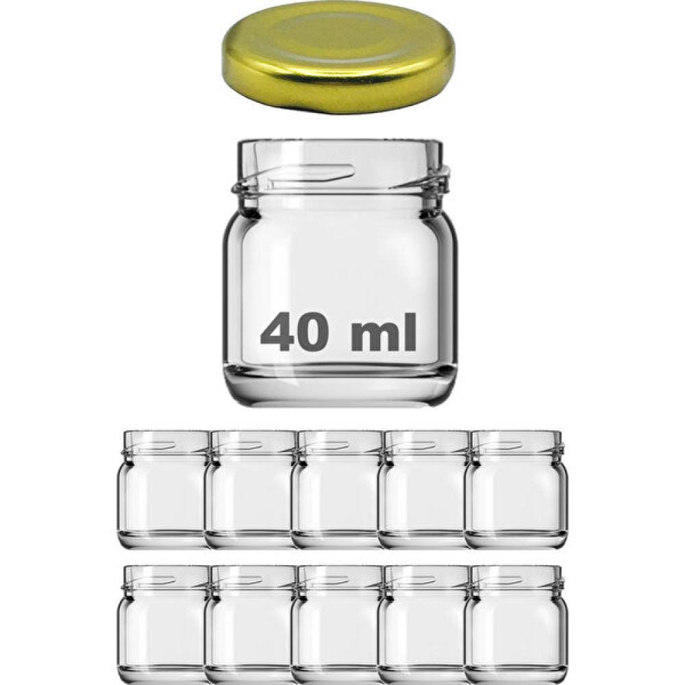 Afracam 40 cc Kavanoz Metal Gold Konserve Kapaklı 40 ml Şeffaf Küçük Cam Kavanoz 10 Adet Saklama Kapları Fiyatı