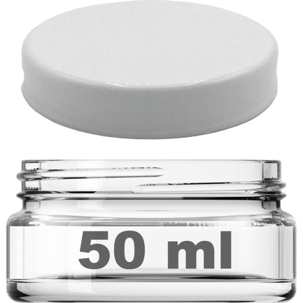 Afracam 50 cc Kavanoz Plastik Beyaz Kapaklı 50 ml Şeffaf Cam Krem Kavanoz 1 Adet Saklama Kapları Fiyatı