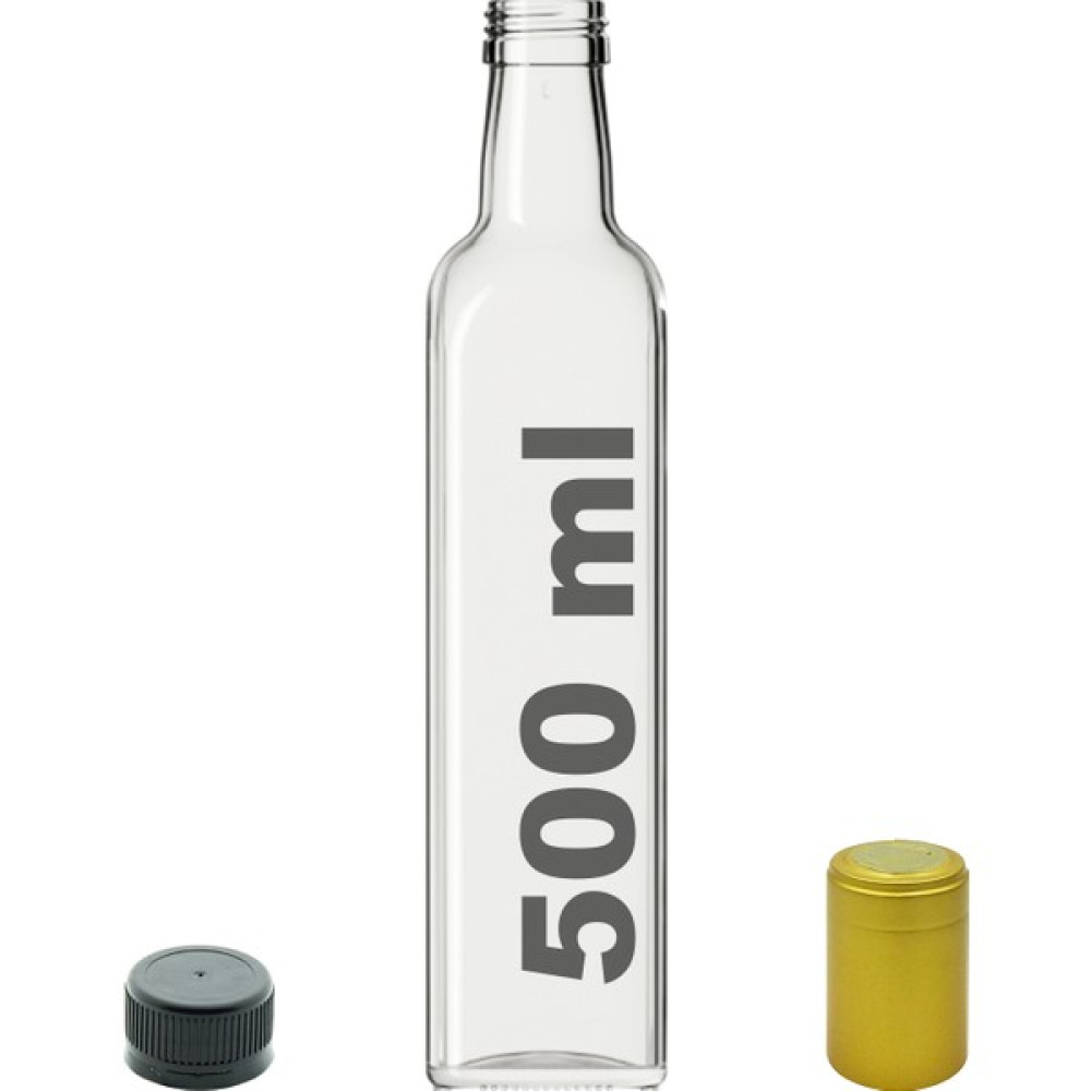Afracam 500 cc Şeffaf Maraska Kilitli Kapaklı ve Kapüşonlu 500 ml Köşeli Cam Şişe 1 Adet Saklama Kapları Fiyatı