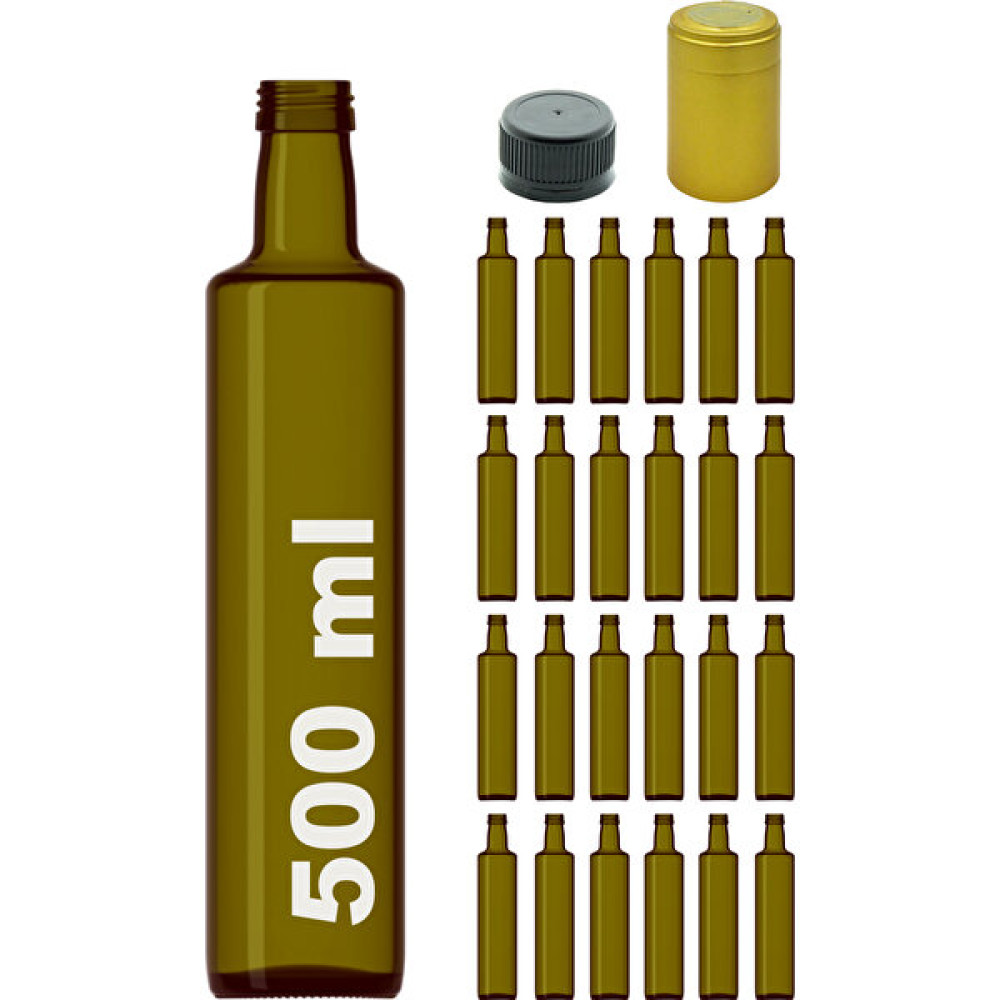 Afracam 500 cc Yeşil Dorika Kilitli Kapaklı ve Kapüşonlu 500 ml Yuvarlak Cam Şişe 24 Adet Saklama Kapları Fiyatı