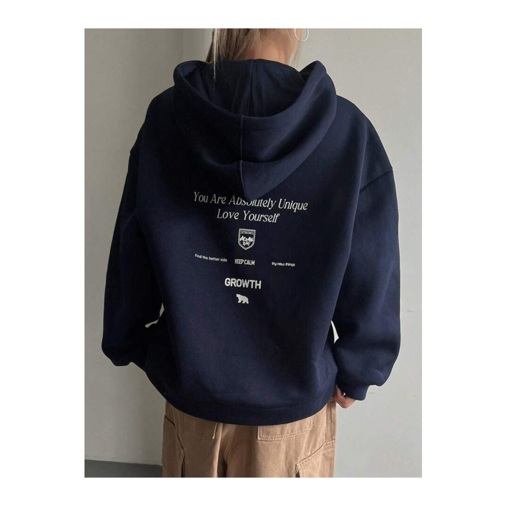 AFROGİYİM Kadın You Are Love Yourself Baskılı Oversize Kapşonlu Hoodie L Beden Bayan Sweatshirt Fiyatı