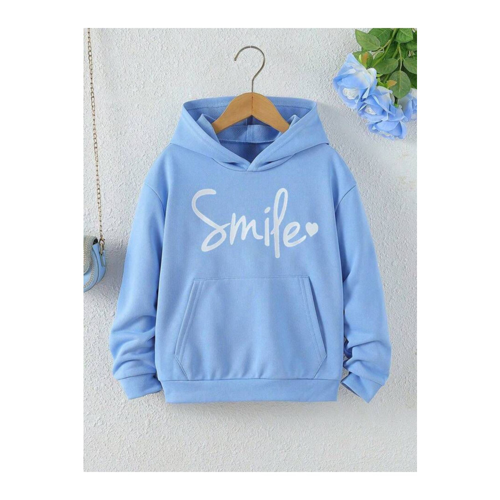 AFROKİDS Çocuk Unisex Smile Baskılı Oversize Kapşonlu SweatShirt 9-12 Yaş Beden Bayan Sweatshirt Fiyatı