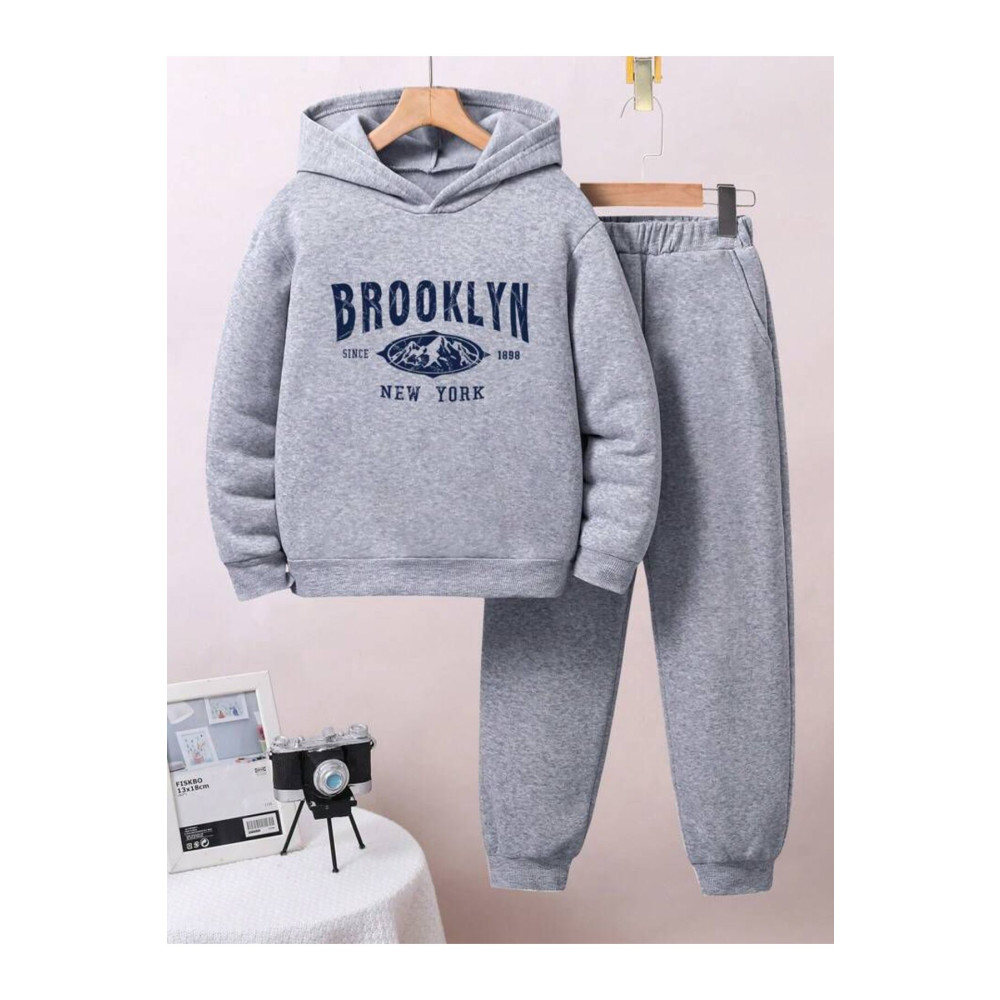 Afternoon Kids Erkek/Kız Çocuk Gri Brooklyn Baskılı Eşofman Takımı 3-4 Yaş Beden Bayan Sweatshirt Fiyatı