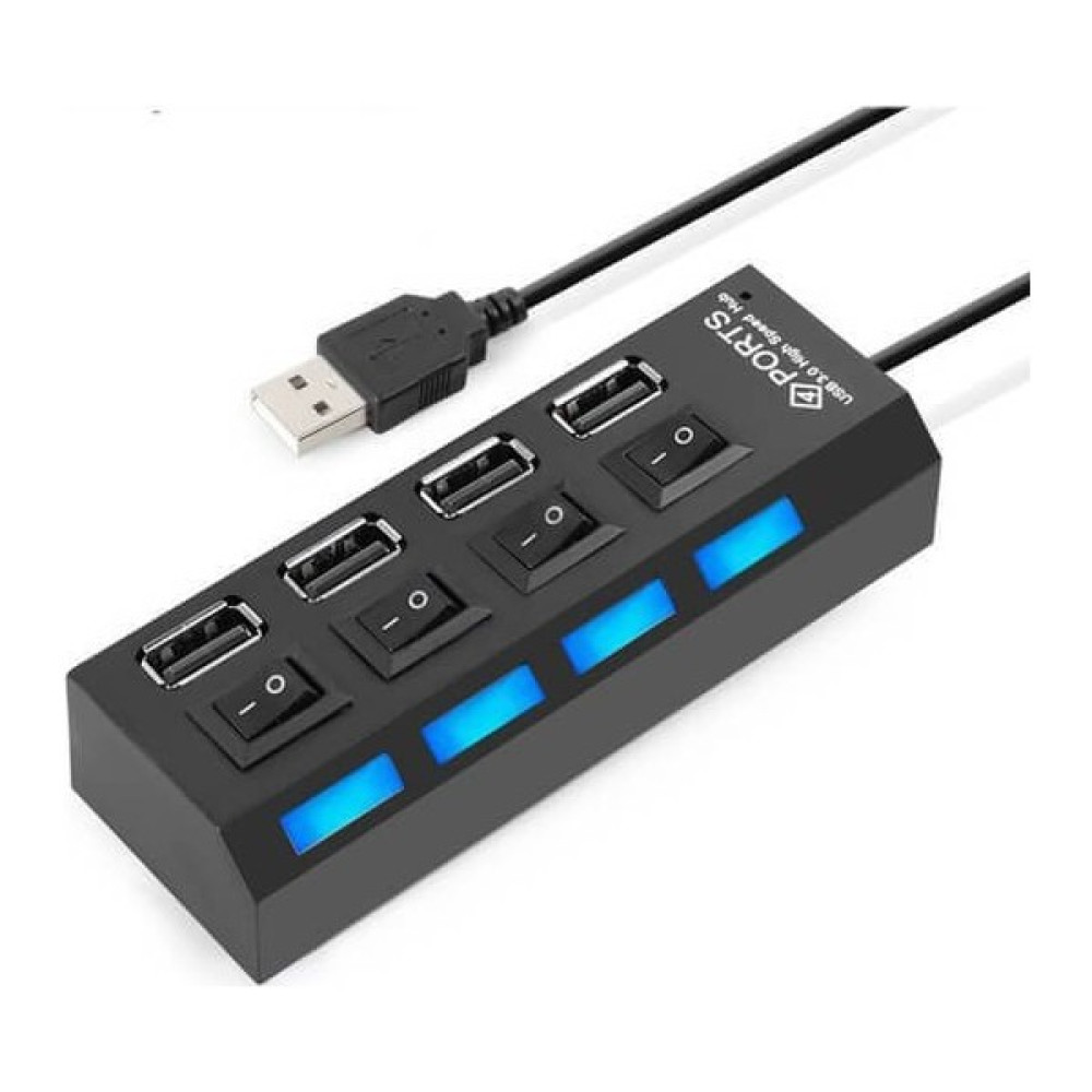 Afzelia 4 Port USB 2.0 Çoklayıcı Hub Anahtarlı Işıklı On Off Düğmeli Seri & Paralel Kablo Fiyatı