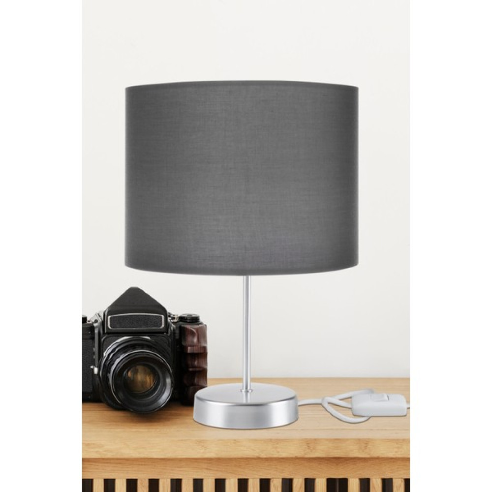Ag Light Design Gri Abajur Yatak Odası Salon Modern Şık Masa Lambası - Gümüş - Gri Abajur Fiyatı