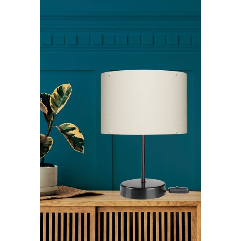 Ag Light Design Krem Abajur Yatak Odası Salon Modern Şık Masa Lambası - Krem - Siyah Abajur Fiyatı