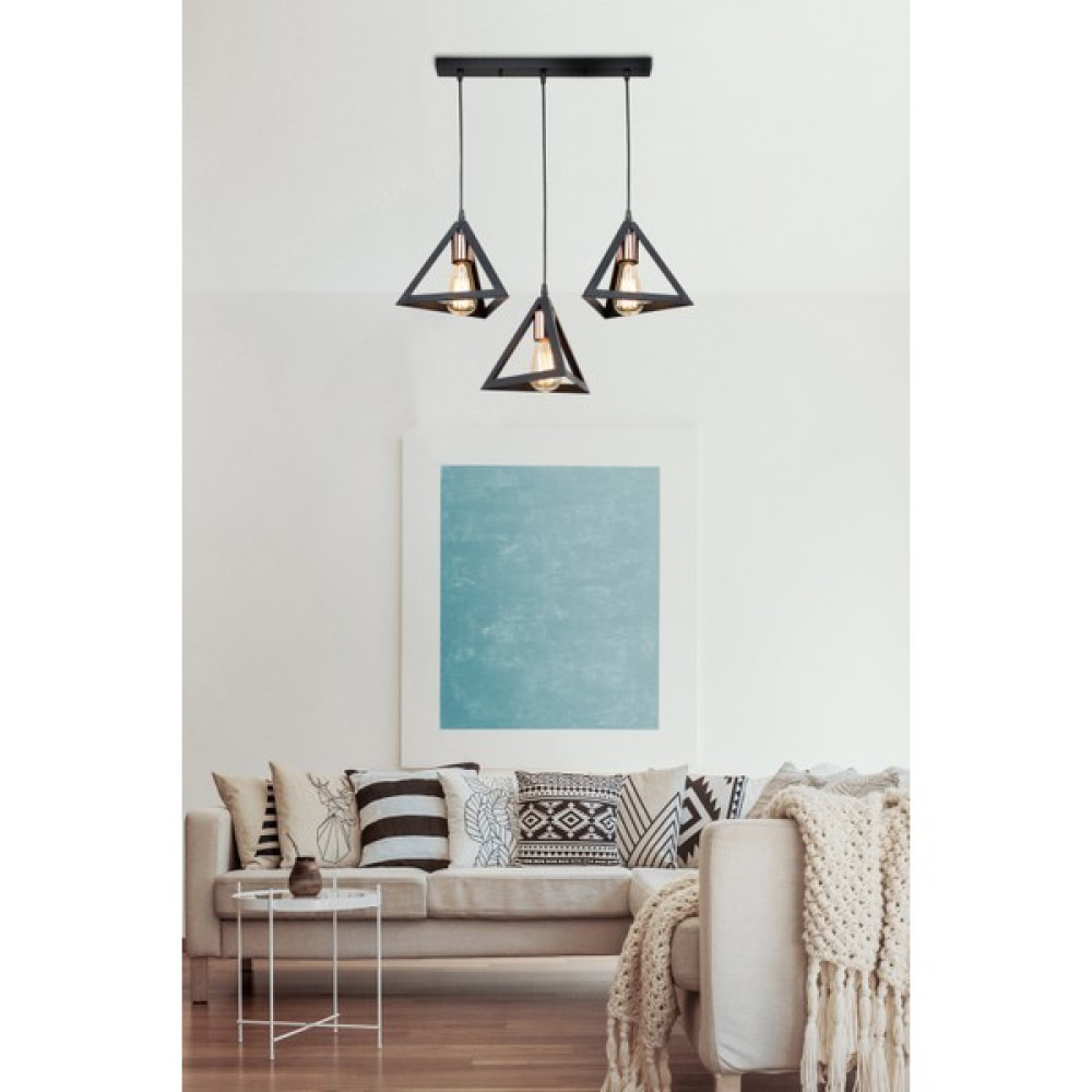 Ag Light Design Siyah Sarkıt Avize Salon Mutfak Koridor Yatak Odası Lamba - 3'lü Avize Fiyatı