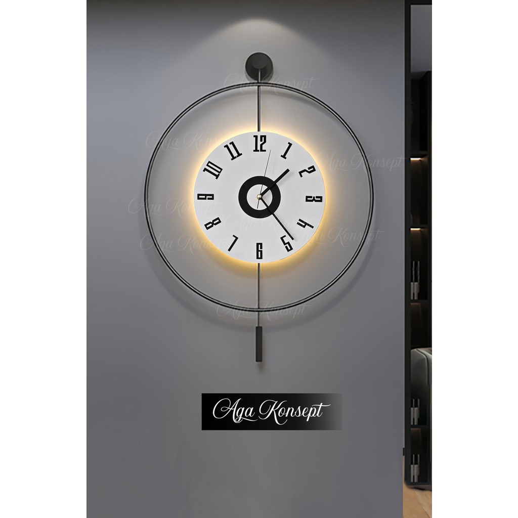 Aga Konsept Led'li Siyah Izmir Kristal 24 Tiktok (Büyük Boy 50 x 75 Cm),Modern Dekoratif Metal Duvar Saati Duvar Saati Fiyatı