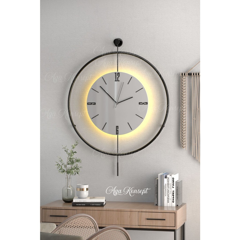 Aga Konsept Modern Led'li Kristal Tiktok 50X75 cm Siyah Orta Boy Modern Dekoratif Metal Duvar Saati Siyah Metal - Ahşap - 1 cm SSD / Solid State Drive Fiyatı
