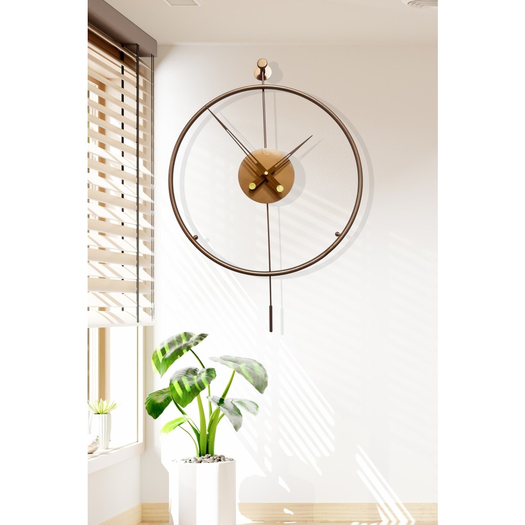 Aga Konsept Tiktok Plus Orta Boy 50 x 75 cm Rose Gold (Bakır Rengi),Modern Dekoratif Sarkaçlı Metal Duvar Saati Duvar Saati Fiyatı
