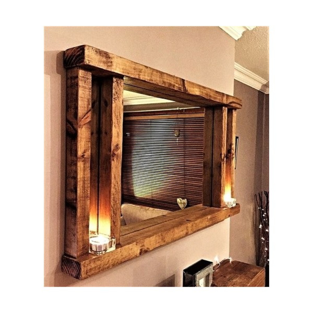 Ağaç Atölyesi - Ceviz Rengi Ahşap Ayna 120 cm (Aynasız) Ayna Fiyatı