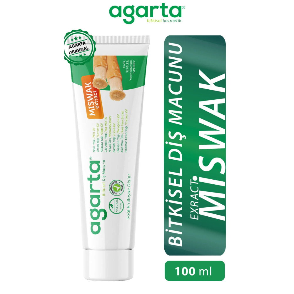 Agarta Doğal Misvak Özlü Florürsüz Diş Macunu 100 Ml/130 gr Diş Macunları Fiyatı