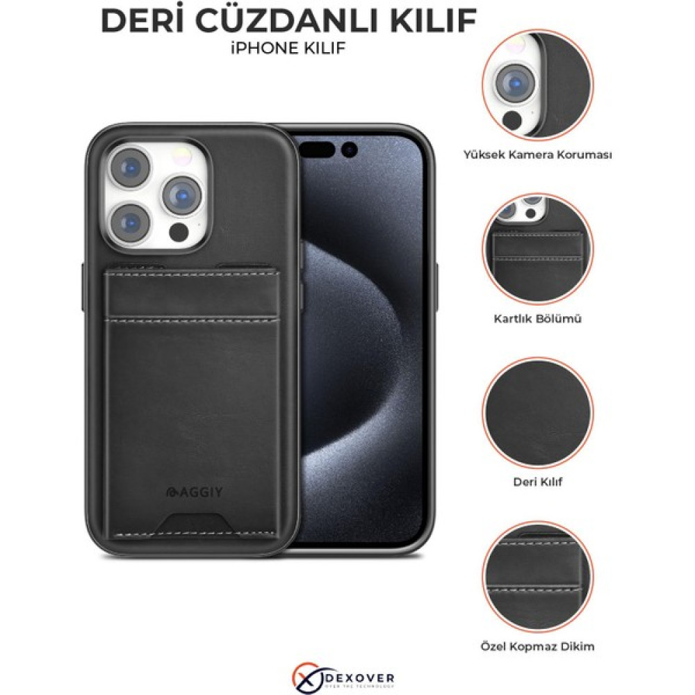 Aggiy Apple Iphone Uyumlu Iphone 13 Deri Cüzdan Telefon Kılıf Dck-02 - Siyah Cep Telefonu Kılıfı Fiyatı