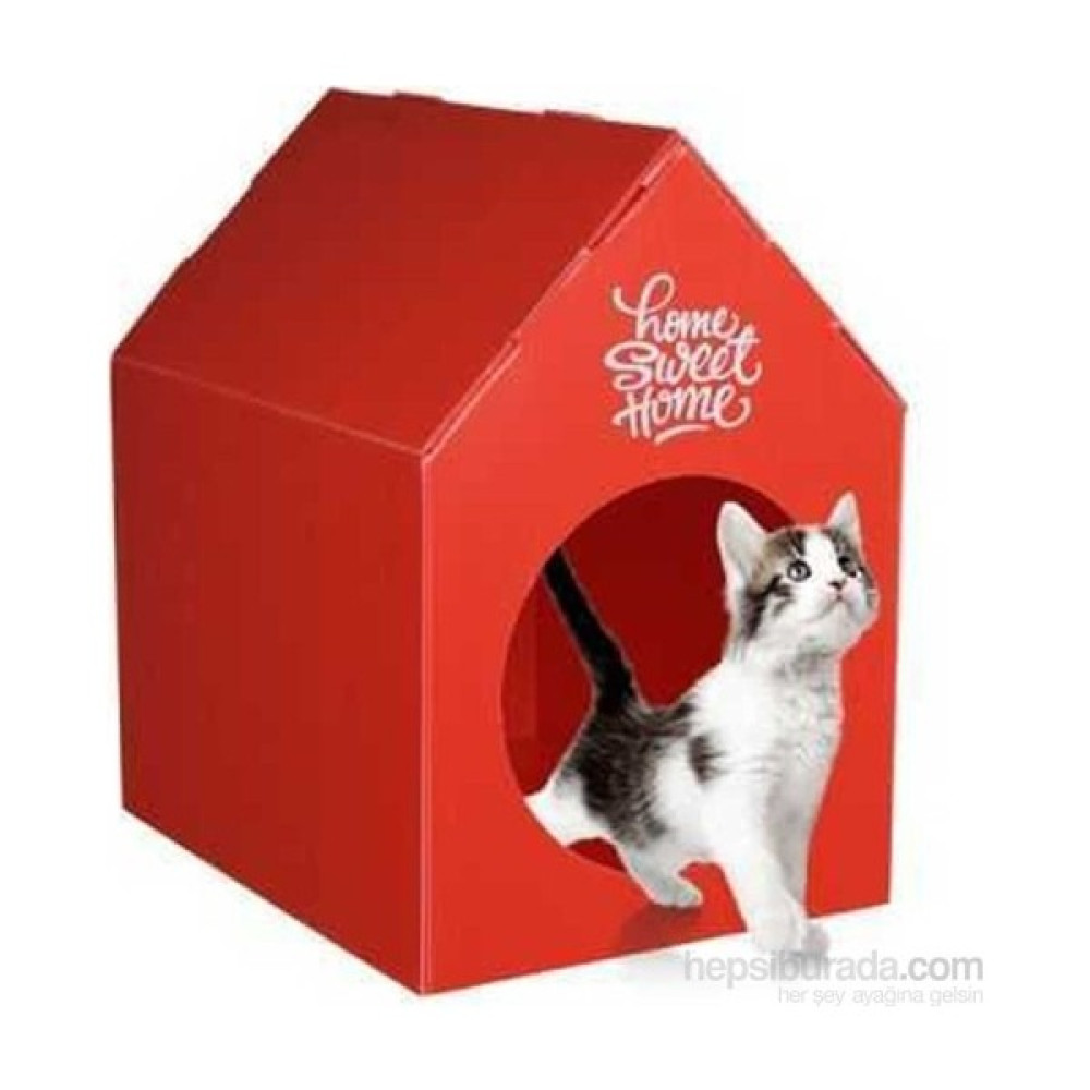 Agira Home Sweet Home Su Geçirmez Kedi Evi 45 x 35 x 46 Cm - Kırmızı Evcil Hayvan Ürünleri Fiyatı