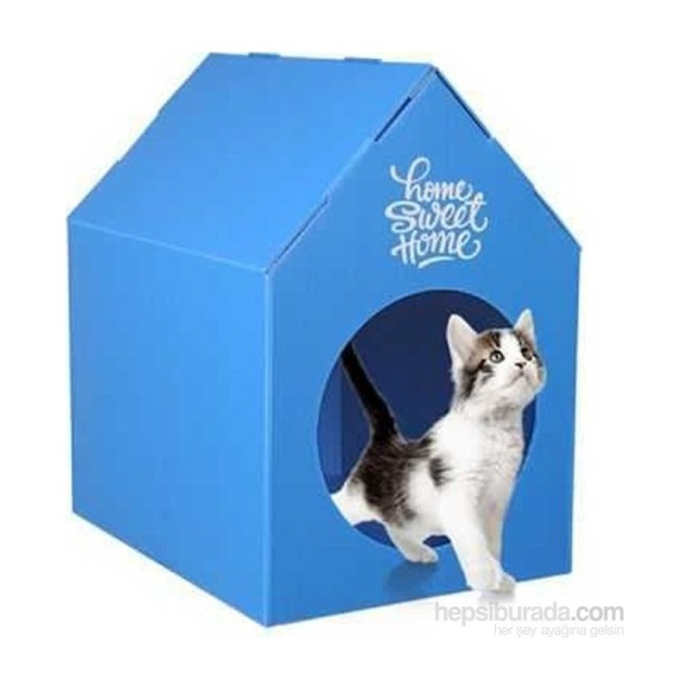 Agira Home Sweet Home Su Geçirmez Kedi Evi 45 x 35 x 46 Cm - Mavi Evcil Hayvan Ürünleri Fiyatı