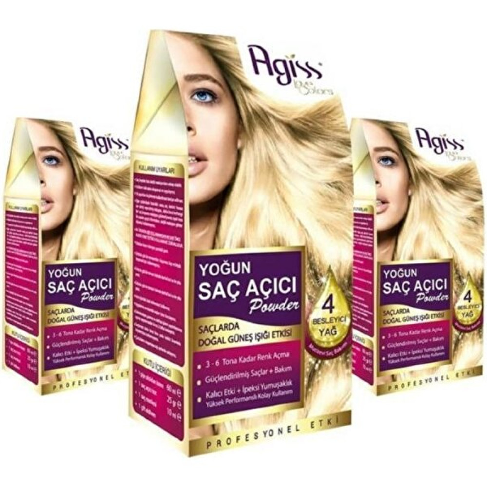 Agiss 3 Paket Agiss Yoğun Saç Açıcı Powder Saç Boyası Fiyatı