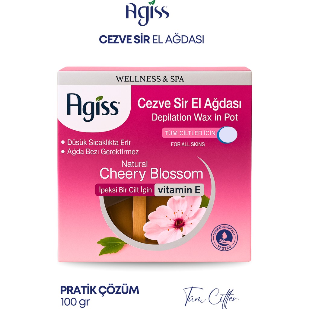Agiss Cezve Sir Ağda 100Gr Tüm Ciltler İçin Vitamin E İçeren Doğal Kiraz Çiçeği Özelliği Cezve Takımları Fiyatı