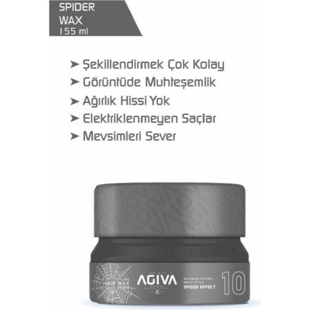 Agiva Hair Wax 155 Ml Spıder Effect Parlak Görünümlü Yüksek Tutuş Saç Şekillendirirci Saç Şekillendirici Krem Fiyatı