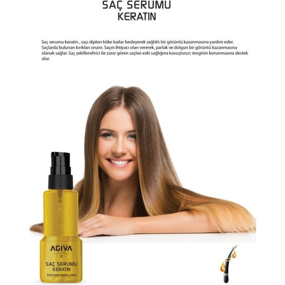 Agiva Keratin Yapılandırıcı Saç Serumu 100ml - 1 Saç Bakım Maskeleri & Serumlar & Spreyler Fiyatı