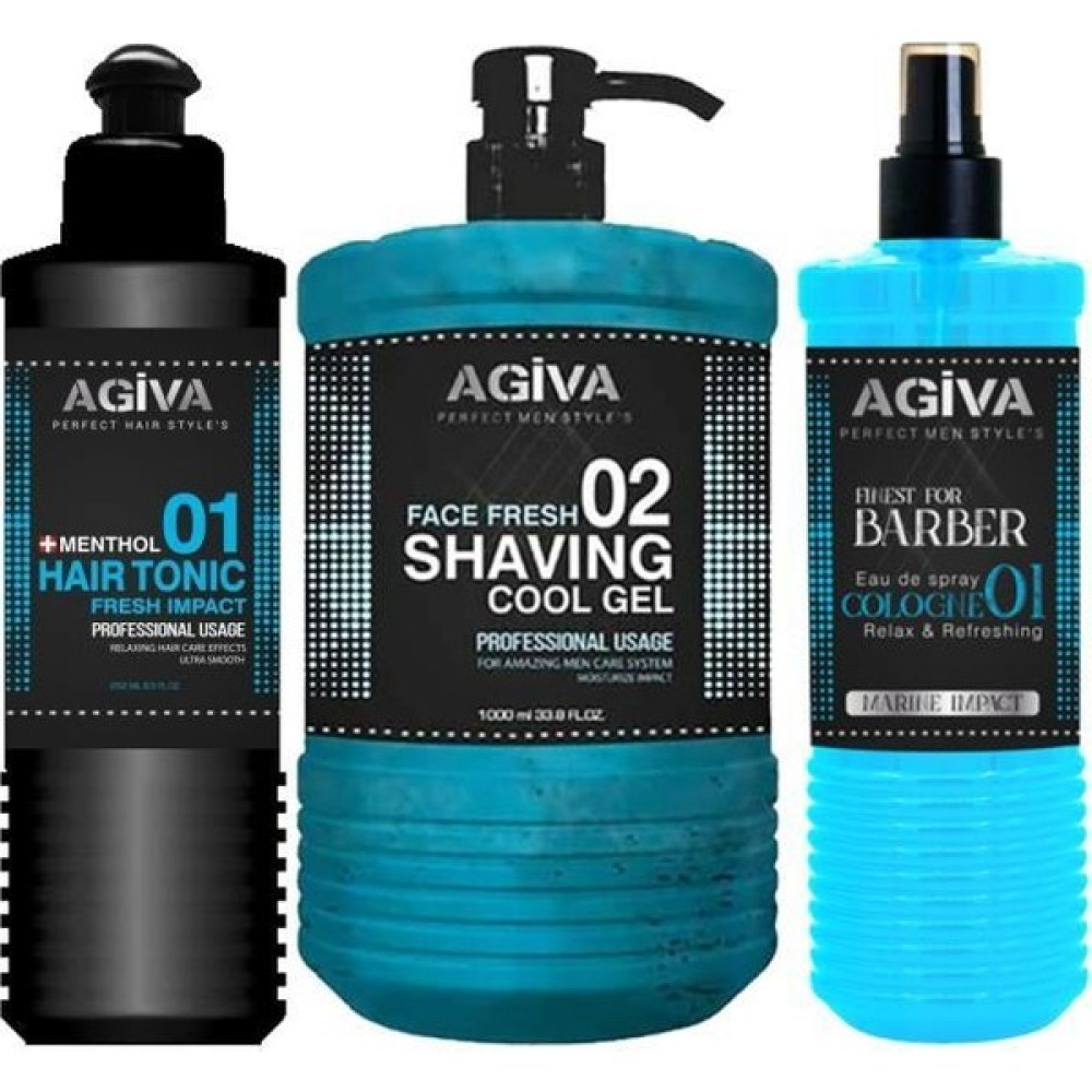 Agiva Shaving Cool Gel 1000ML+TIRAŞ Kolonyası+Hair Tonic Tıraş Jelleri / Köpükleri / Kremleri Fiyatı