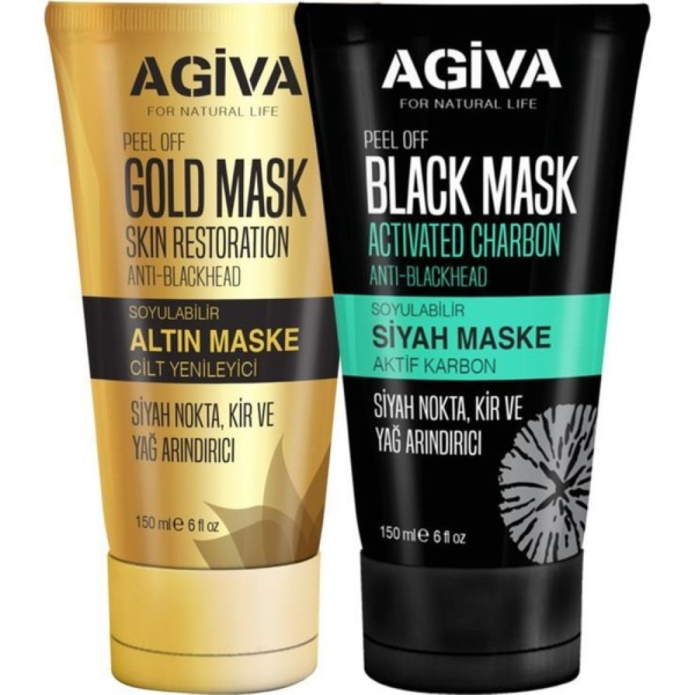 Agiva Soyulabilir Siyah ve Gold Maske Seti Maskeler Fiyatı
