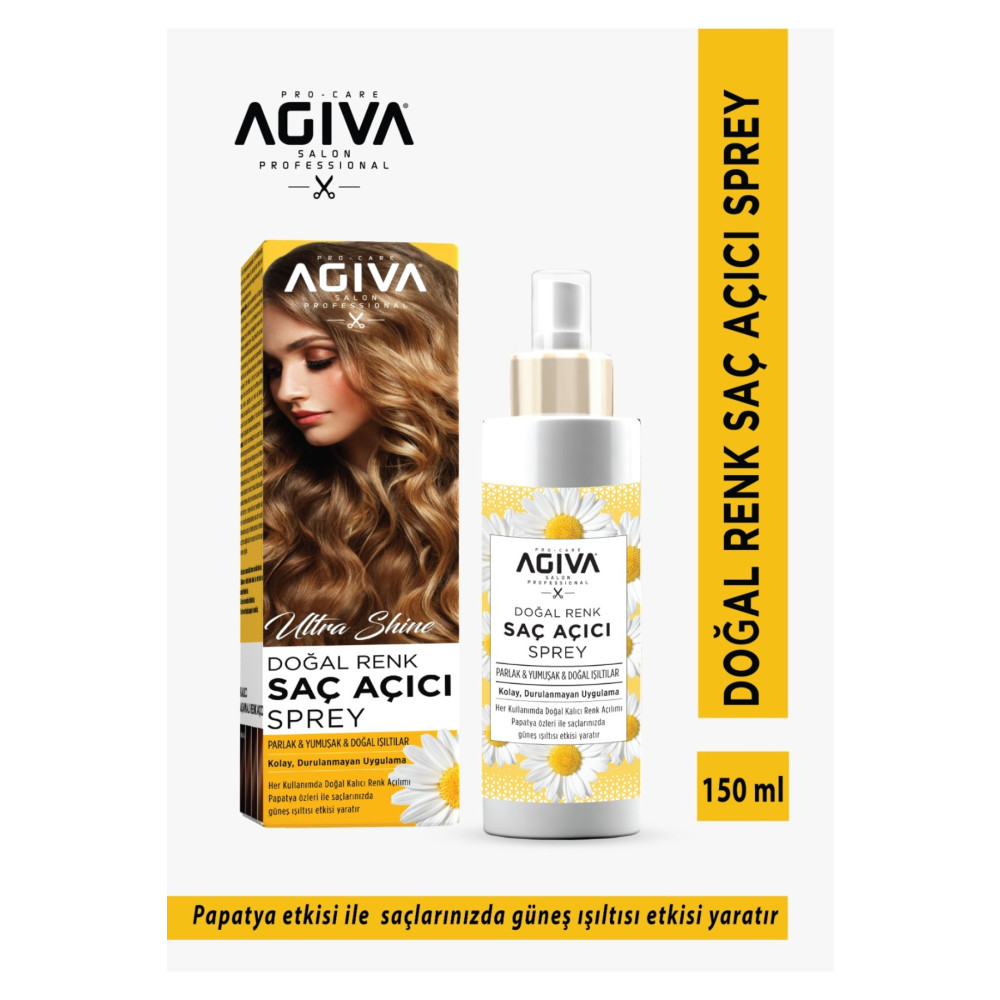 Agiva Ultra Shine Doğal Renk Saç Açıcı Sprey 150ml Saç Bakımı Fiyatı