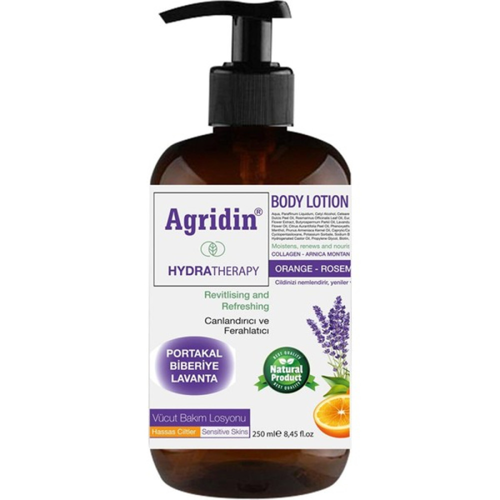 Agridin Vücut Losyonu 250 ml Portakal - Biberiye - Lavanta Yağları - 01 Nemlendiriciler Fiyatı