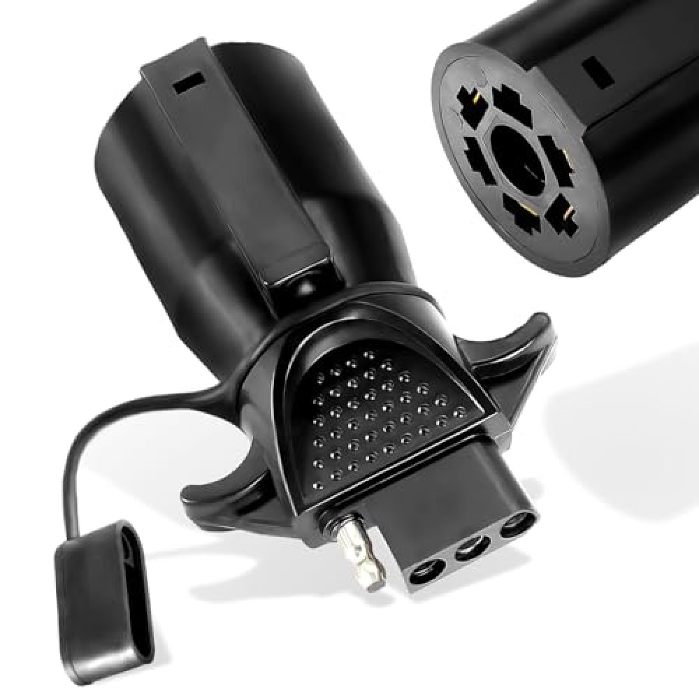 Agrieyes Premium 7 Pin to 4 Pin Trailer Adapter, 7 Way Blade to 4 Way Flat Trailer Plug, Waterproof Connector for RV Truck Caravan Utility Tow Vehicles