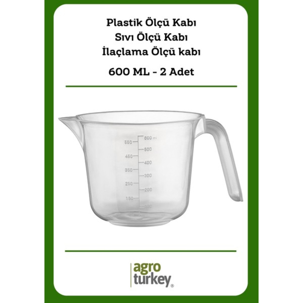Agro Turkey | 2 Adet - 600 ml Plastik Ölçü Kabı - Sıvı Ölçü Kabı - İlaçlama Ölçü Kabı Mutfak Gereçleri Fiyatı