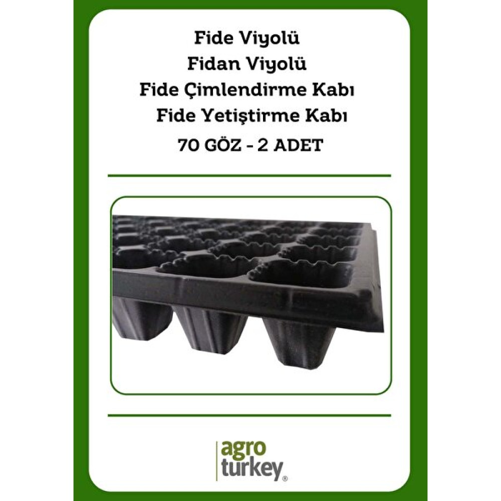 Agro Turkey | 2 Adet - 70 Göz Fide Viyolü-Fidan Viyolü-Çimlendirme Kabı-Fide Yetiştirme Kabı-Tohum Ekim Dikim Kabı - 4 x 4 x 4.5 cm Bitki Fiyatı