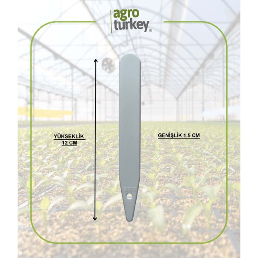 Agro Turkey | Bitki Etiketi - Fidan Etiketi - Fide Tanıma Etiketi - 100 Adet - Beyaz - 1.5 X 12.5 Cm - 1,5x12,5 Bitki Fiyatı