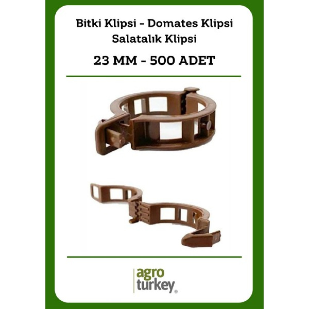 Agro Turkey | Domates Klipsi - Bitki Klipsi - 23 Mm - 500 Adet - Kahverengi Bitki Fiyatı