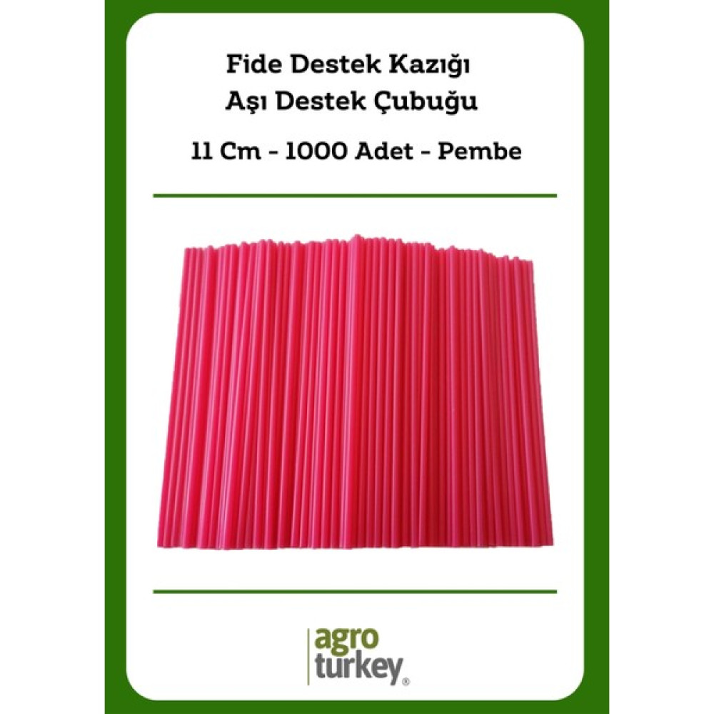Agro Turkey | Fide Destek Kazığı - Aşı Destek Çubuğu - Pembe - 11 cm - 1000 Adet Bitki Fiyatı