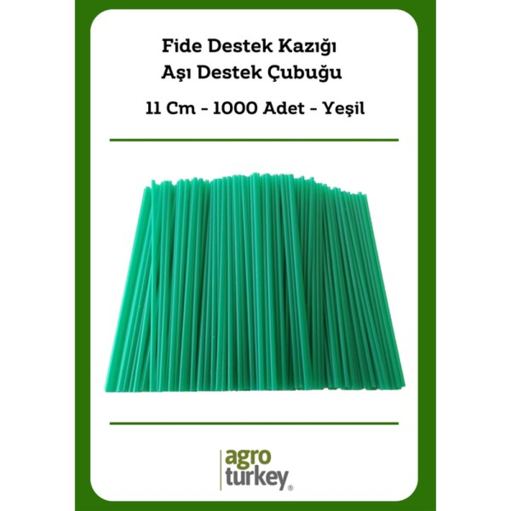 Agro Turkey | Fide Destek Kazığı - Aşı Destek Çubuğu - Yeşil - 11 cm - 1000 Adet Bitki Fiyatı