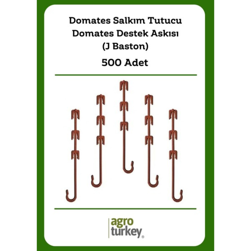 Agro Turkey | Sera Için Domates Salkım Tutucu (J Baston) - Destek Askısı - 500 Adet - 12 cm Bitki Fiyatı
