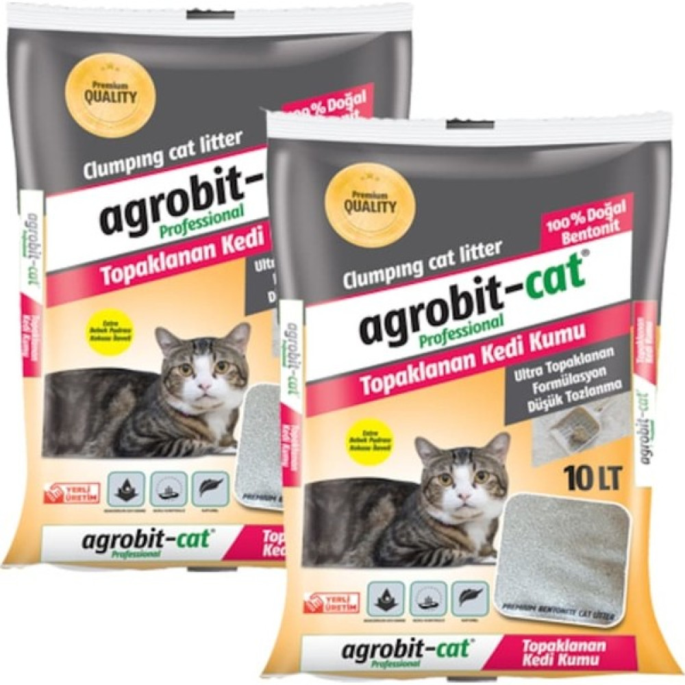 Agrobit Cat Bebek Pudrası Kokulu Doğal Bentonit Kedi Kumu 2 x 10 lt Evcil Hayvan Ürünleri Fiyatı