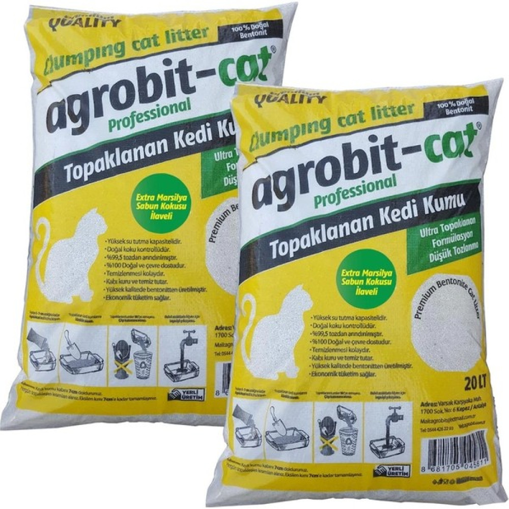 Agrobit Cat Marsilya Sabun Kokulu Doğal Bentonit Kedi Kumu 2 x 20 lt Evcil Hayvan Ürünleri Fiyatı