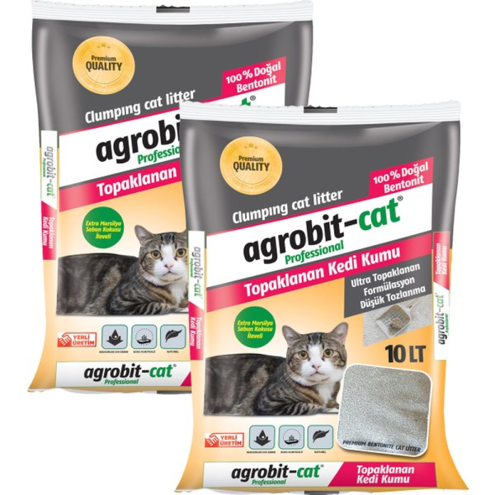 Agrobit Cat Marsilya Sabunu Koku Kedi Kumu Doğal Bentonit 2X10Lt Evcil Hayvan Ürünleri Fiyatı