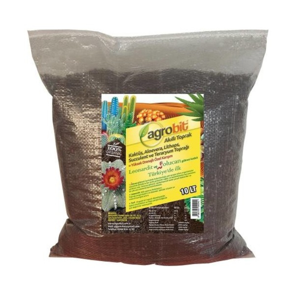 Agrobit Kaktüs Aloevera Lithops Succulent Toprağı 10 Lt Gübreli Karışım - 10 L Bitki Fiyatı